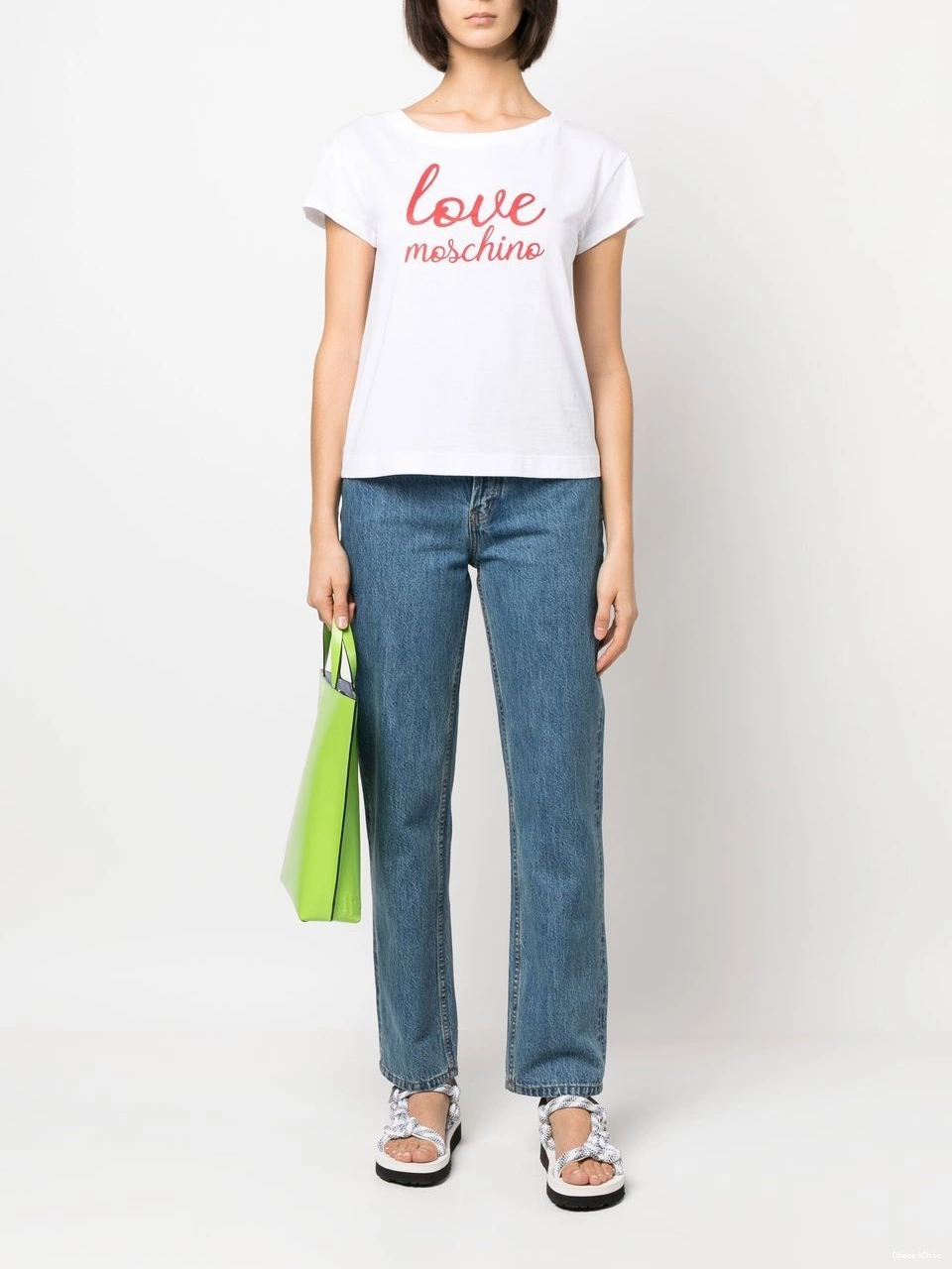 Affordable Moschino Women short-sleeve T-shirt logo-print Love 0403